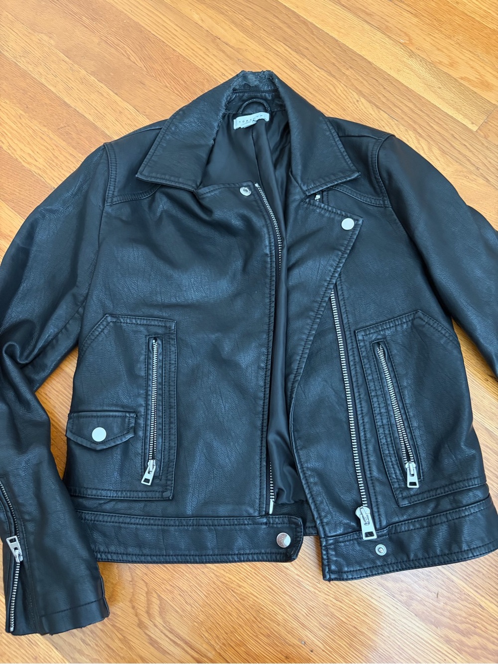 TOPSHOP Faux Leather Moto Jacket